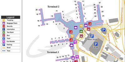 מפה של מלבורן מסופי נמל התעופה.
