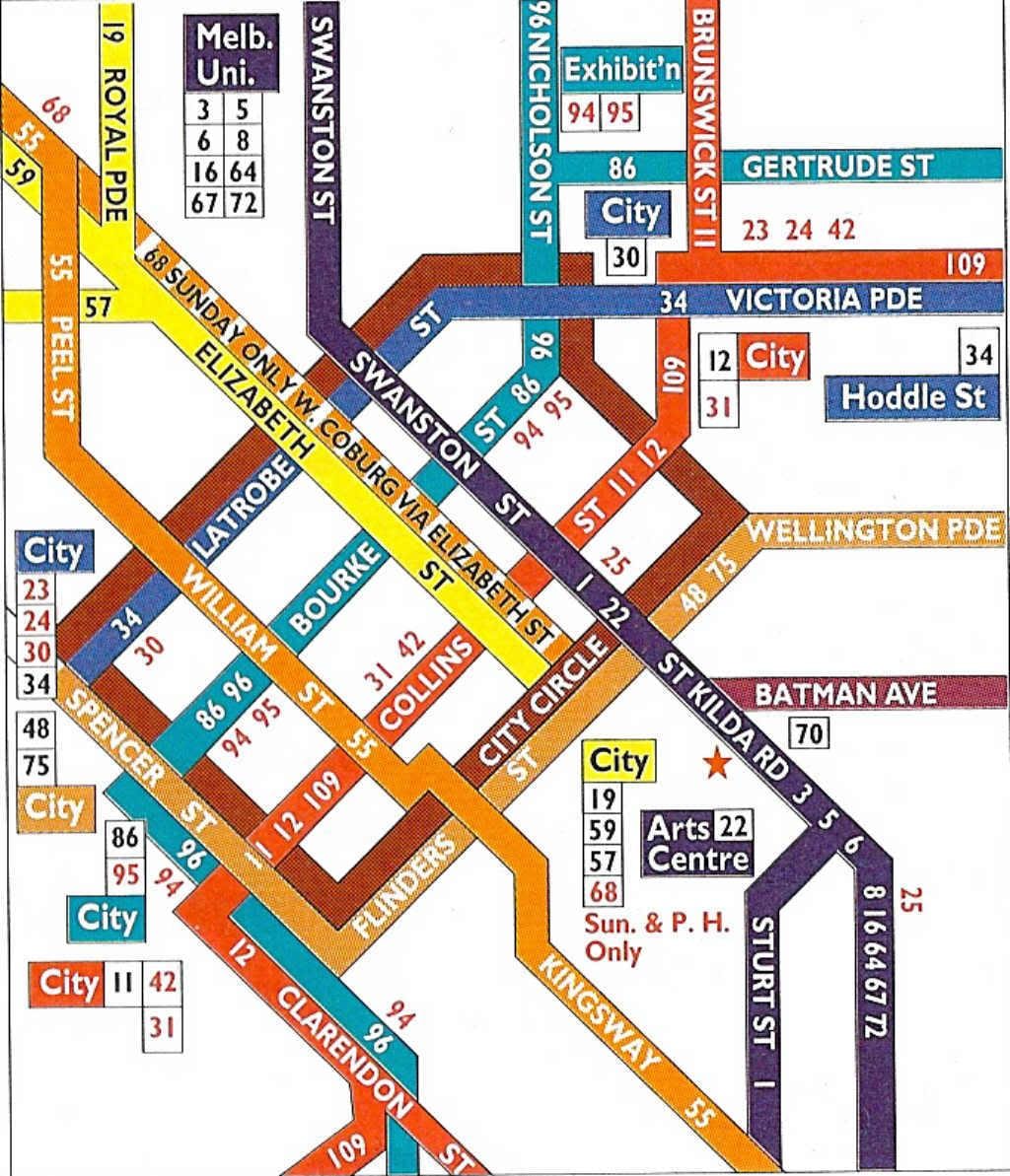 מלבורן cbd החשמלית מפה