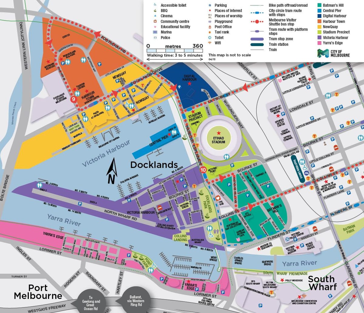 docklands המפה מלבורן