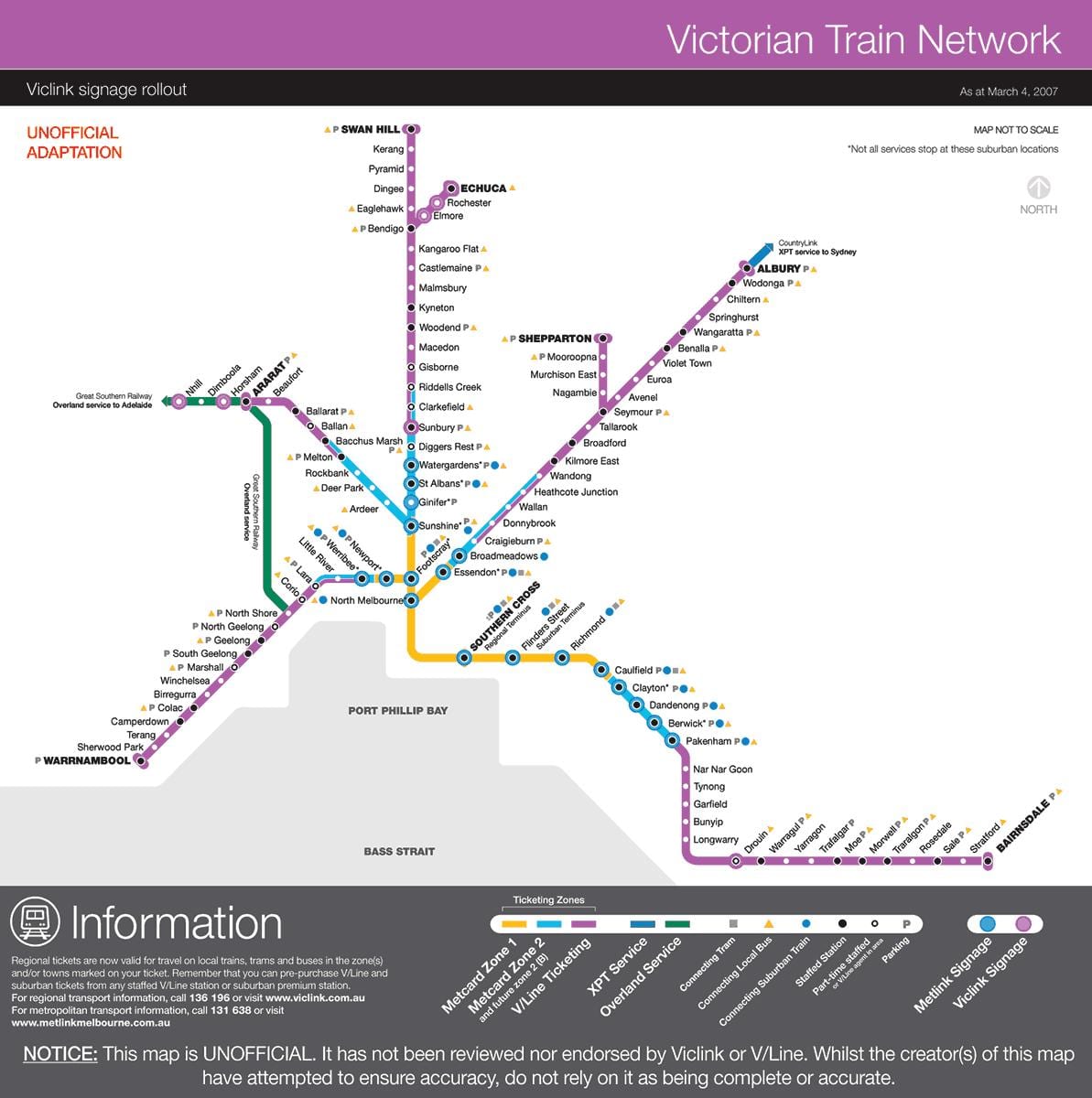 vline הרכבת המפה