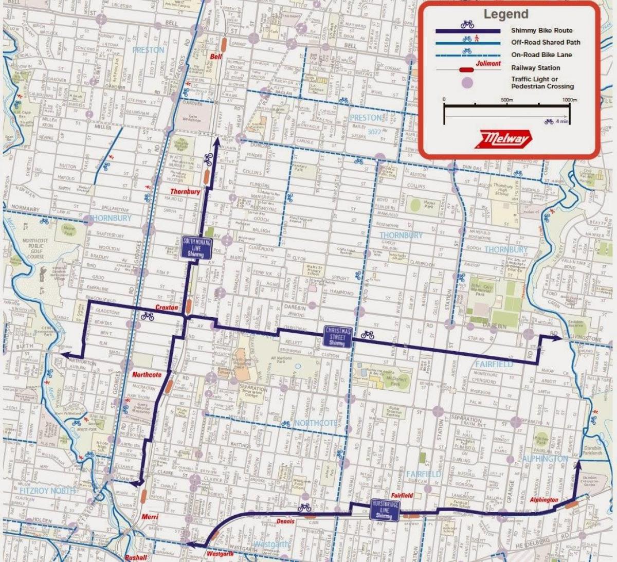 מפה של מלבורן אופניים לשתף