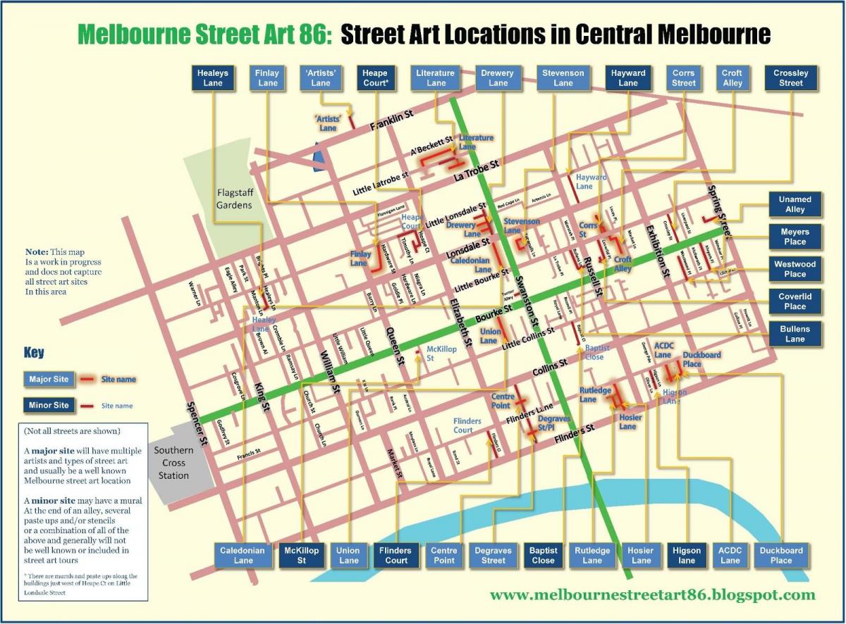 מפה של רחוב אמנות מפה