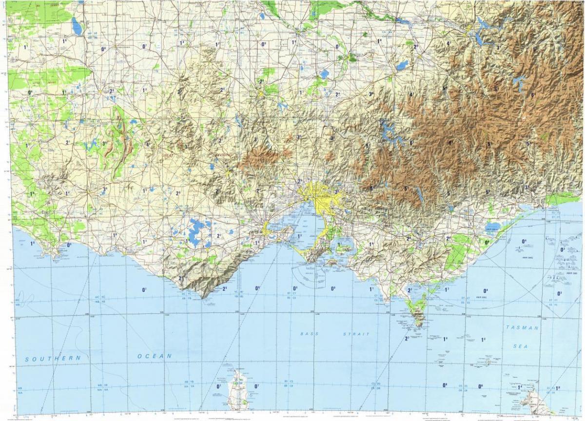 מפה טופוגרפית של מלבורן.