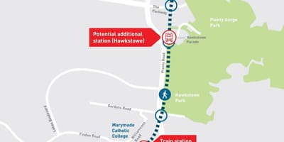 מפה של skyrail מלבורן מפה